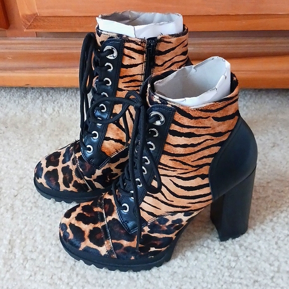 Aldo Shoes - Aldo NWOB womens animal print calfskin & leather booties size 7.5